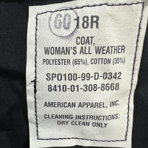 Garrison Woman's Military Army Trench Coat(NEW)With Tags Size 18R - Picture 11 of 13